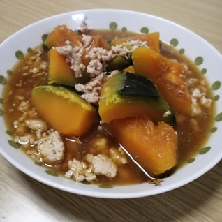 ホクホクかぼちゃとひき肉の煮物